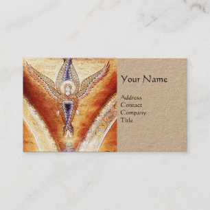 Carte De Visite MOSAIC ANGEL MONOGRAMME Papier Kraft Brown
