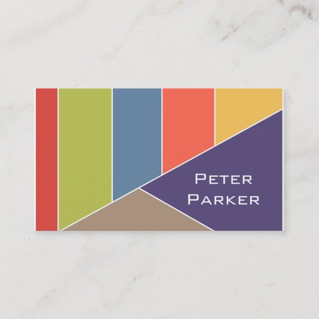 Carte De Visite MOSAIC rayures triangles couleur I + vos idées (Devant)