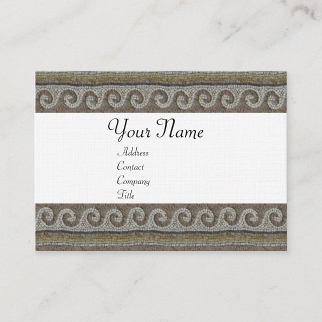 Carte De Visite MOSAIC WAVES, lin blanc gris clair (Devant)