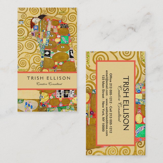 Carte De Visite Mosaïque d'accomplissement de Klimt : Frise vintag (Devant / Derrière)