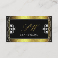 Mosaïque d'or noir Diamètre d'étincelle orné Monog