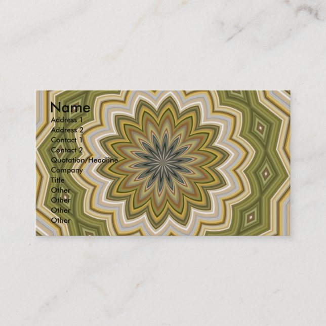 Carte De Visite Mosaïque verte Abstraite (Devant)