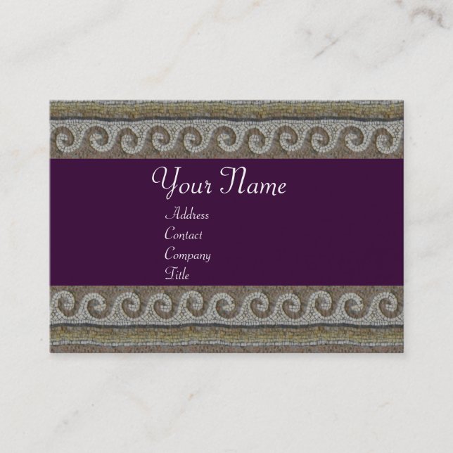 Carte De Visite MOSAÏQUES VAGUES, gris clair brun violet (Devant)