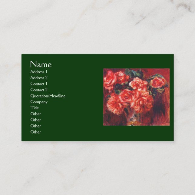 Carte De Visite Moss Roses par Renoir (Devant)