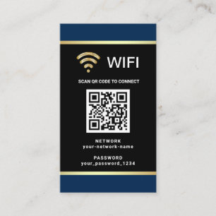 Carte De Visite Mot de passe réseau Wifi de code QR personnalisé m