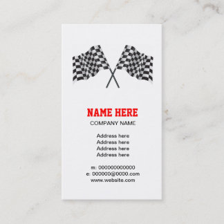 Carte De Visite moteur checkered et quadrillé emballant le drapeau