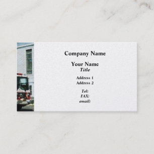 Carte De Visite Moteur de feu devant la caserne de pompiers - Plat