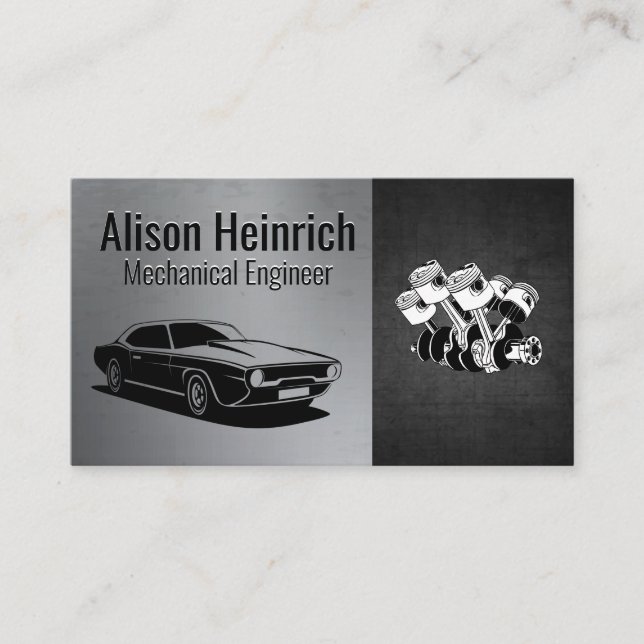 Carte De Visite Moteur de voiture Piston | Magasin automatique (Devant)