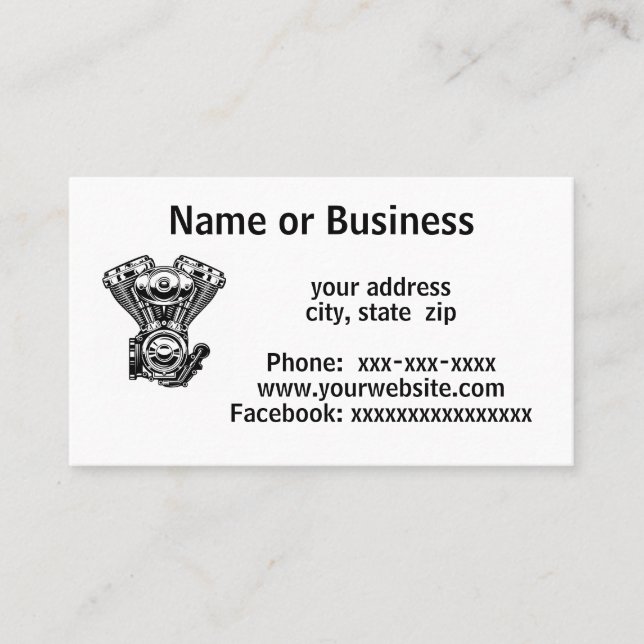 Carte De Visite Moteur vintage (Devant)