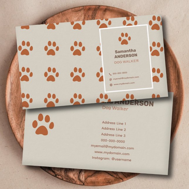 Carte De Visite Motif à mâchoires - Chien Walker (Dog Walker Business Card)