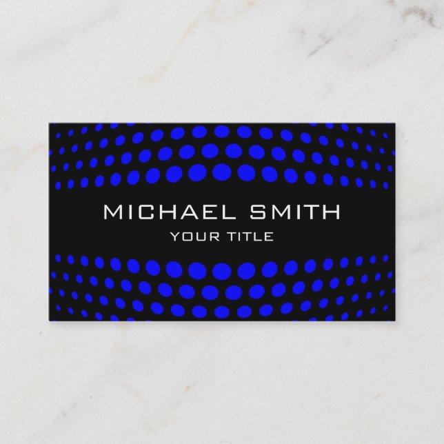 Carte De Visite Motif à pois bleu professionnel (Devant)