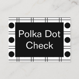 Carte De Visite Motif à pois et damier noir et blanc