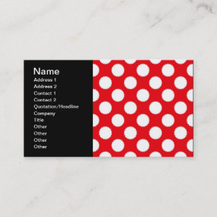 Carte De Visite Motif à pois rouges et blancs vifs