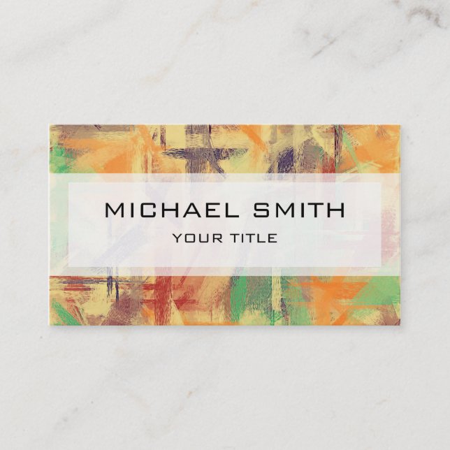 Carte De Visite Motif Abstrait couleur pastel #3 (Devant)