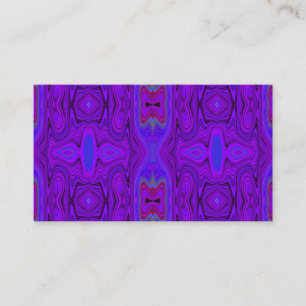 Carte De Visite Motif Abstrait Rétro Violet et Bleu Royal