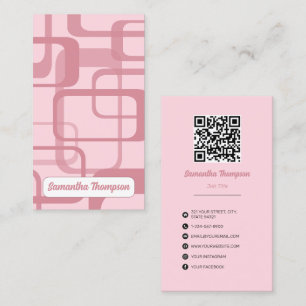 Carte De Visite Motif Abstrait rose rétro