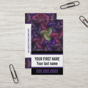 Carte De Visite Motif Abstrait violet de souhaits infinis
