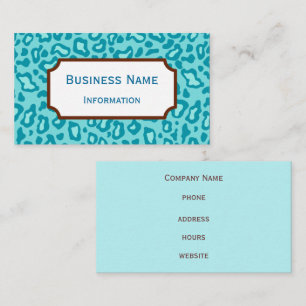 Carte de visite Motif Aqua Leopard