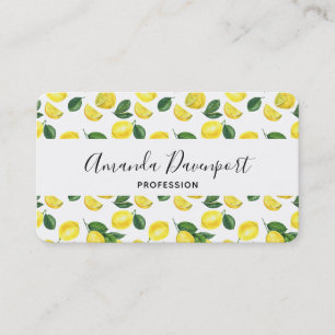 Carte De Visite Motif aquarelle citrons jaunes