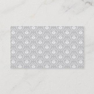 Carte De Visite Motif blanc et gris élégant. Damassé