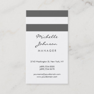 Carte de visite Motif blanc gris de script vertica