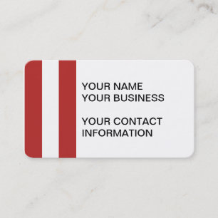 Carte De Visite Motif blanc rouge moderne de rayures