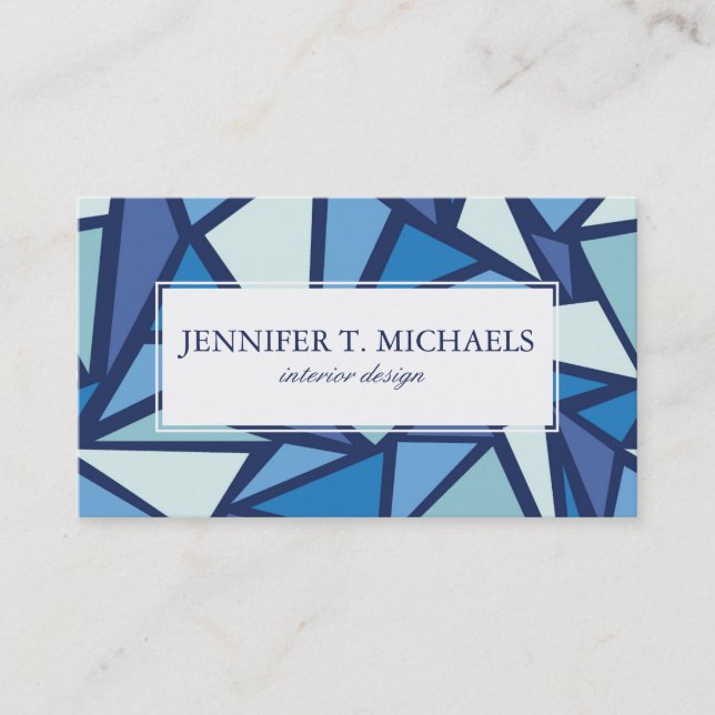 Carte De Visite Motif bleu abstrait de Crsytal de glace (Devant)