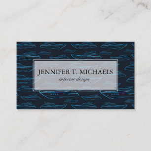 Carte De Visite Motif bleu de yacht