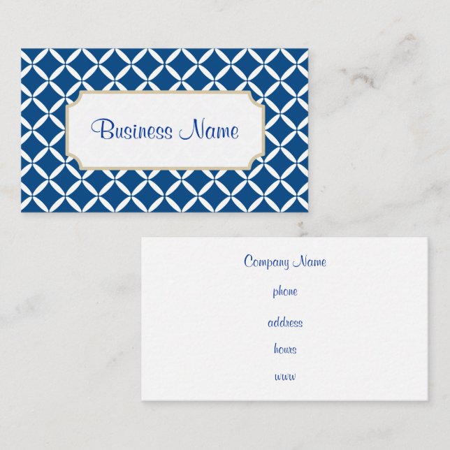 Carte de visite Motif bleu moderne (Devant / Derrière)