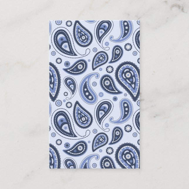 Carte De Visite Motif Blue Paisley (Devant)