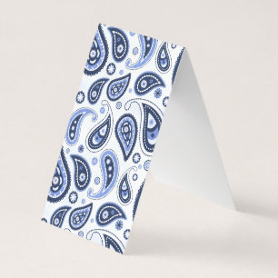 Carte De Visite Motif Blue Paisley