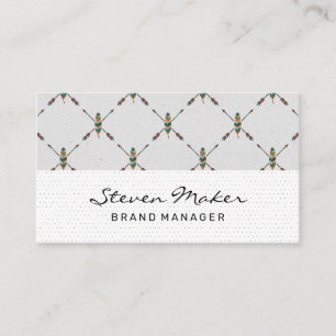 Carte De Visite Motif Boho Feather   Motif point