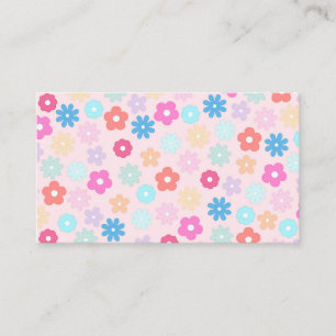 Carte De Visite Motif Boho Rose Daisy Flowers