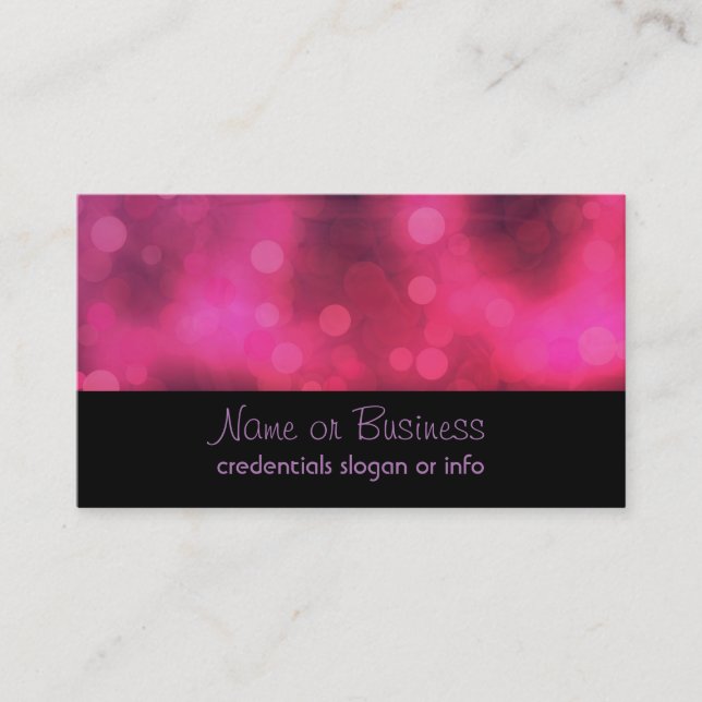 Carte De Visite Motif Bokeh rose et violet (Devant)