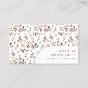 Carte De Visite Motif botanique de fleurs mignon simple