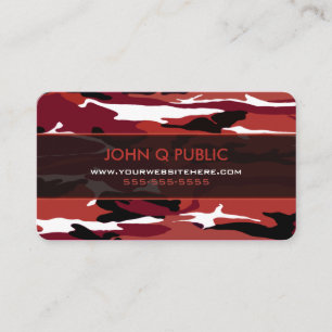 Carte De Visite Motif Camo rouge