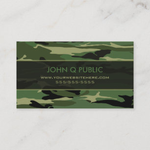 Carte De Visite Motif Camo Vert Jungle