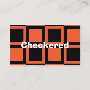 Carte De Visite Motif Carré Black Orange À damiers