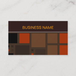 Carte De Visite Motif Carré orange Brown et Brown