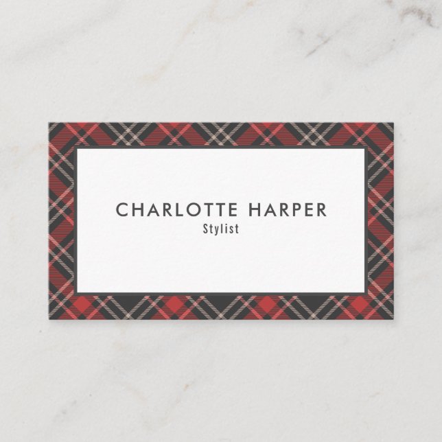 Carte De Visite Motif carreaux tartan chic moderne (Devant)