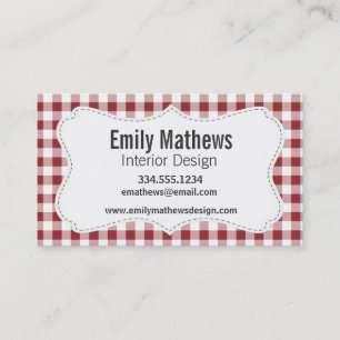 Carte De Visite Motif Checkered marron