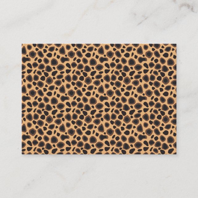 Carte De Visite Motif Cheetah (Devant)