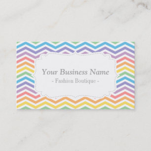 Carte De Visite Motif Chevron Arc-en-ciel Pastel Élégant Mode