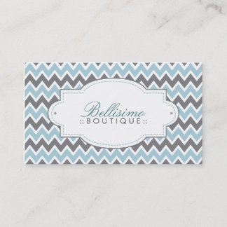 Carte de visite Motif Chevron (bleu/gris)