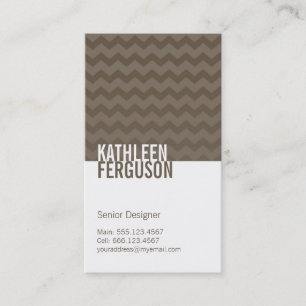 Carte De Visite Motif chevron chic gris cendré deux tons