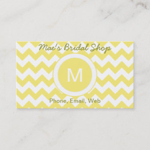 Carte De Visite Motif Chevron jaune or classique
