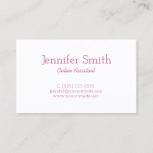Carte De Visite Motif Chevron Magenta et Blanc