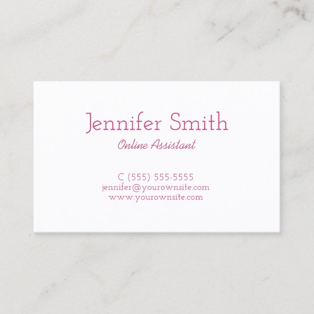 Carte De Visite Motif Chevron Magenta et Blanc (Devant)