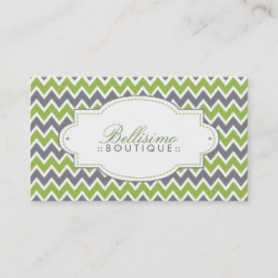 Carte de visite Motif Chevron (pomme/gris)
