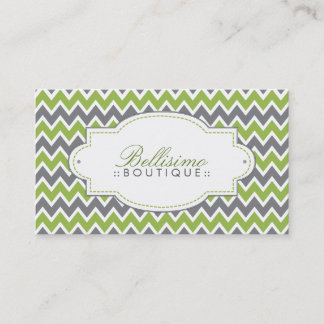 Carte de visite Motif Chevron (pomme/gris)